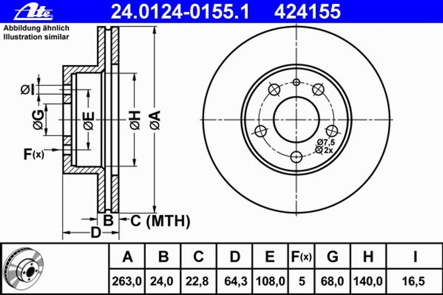 ATE 24012401551 - Kočioni disk www.molydon.hr