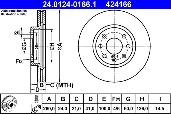 ATE 24.0124-0166.1 - Kočioni disk www.molydon.hr