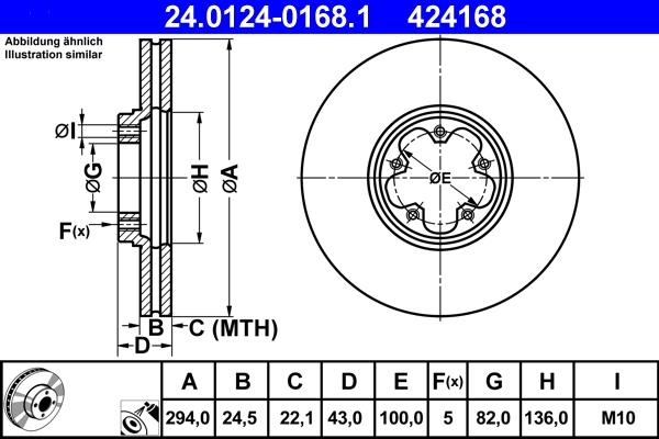 ATE 24.0124-0168.1 - Kočioni disk www.molydon.hr