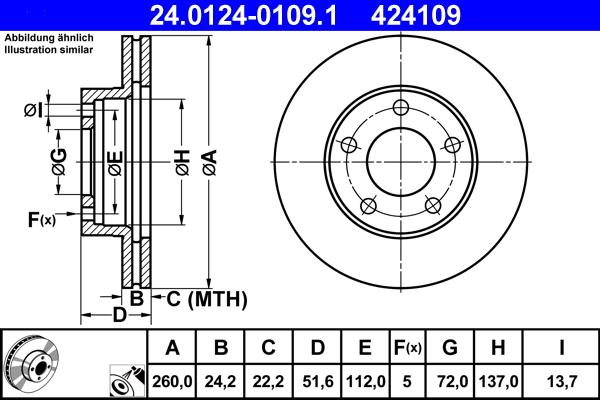 ATE 24.0124-0109.1 - Kočioni disk www.molydon.hr