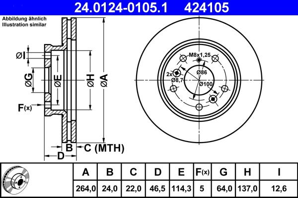 ATE 24.0124-0105.1 - Kočioni disk www.molydon.hr