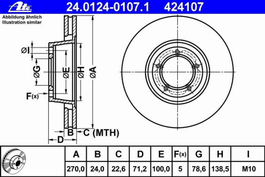 ATE 24012401071 - Kočioni disk www.molydon.hr