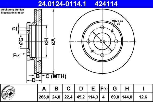 ATE 24.0124-0114.1 - Kočioni disk www.molydon.hr