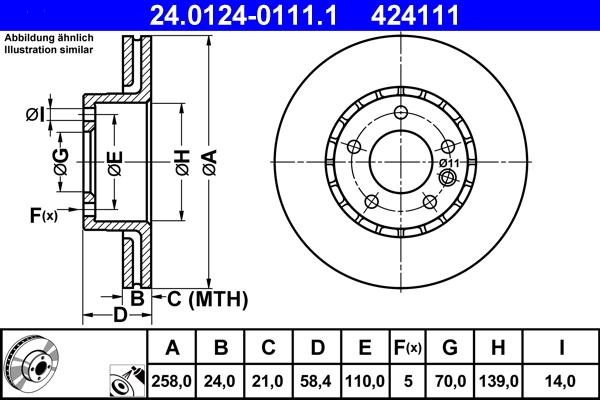 ATE 24.0124-0111.1 - Kočioni disk www.molydon.hr