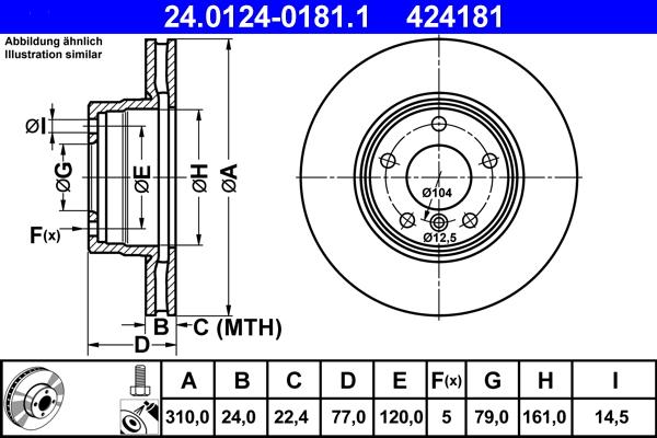 ATE 24.0124-0181.1 - Kočioni disk www.molydon.hr