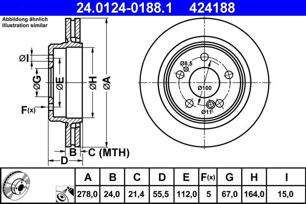 ATE 24.0124-0188.1 - Kočioni disk www.molydon.hr