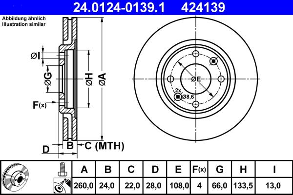 ATE 24.0124-0139.1 - Kočioni disk www.molydon.hr