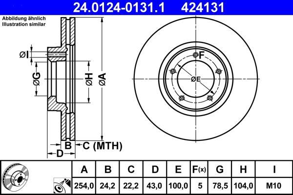 ATE 24.0124-0131.1 - Kočioni disk www.molydon.hr