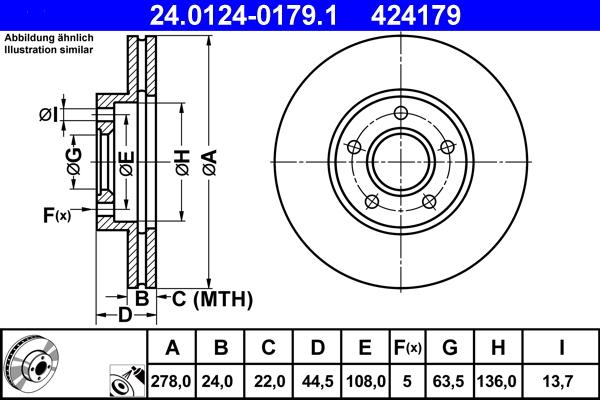 ATE 24.0124-0179.1 - Kočioni disk www.molydon.hr