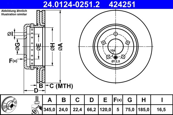 ATE 24.0124-0251.2 - Kočioni disk www.molydon.hr