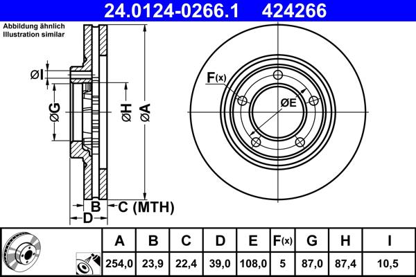 ATE 24.0124-0266.1 - Kočioni disk www.molydon.hr