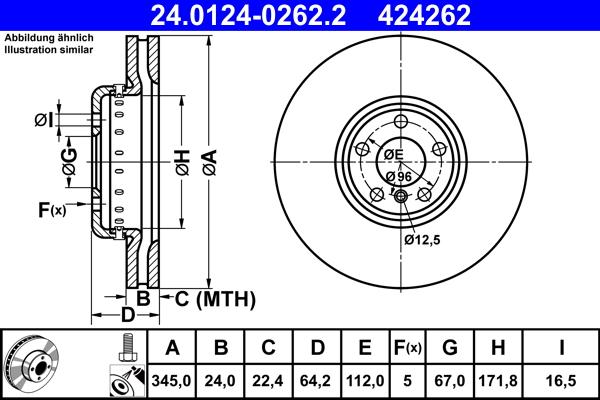 ATE 24.0124-0262.2 - Kočioni disk www.molydon.hr