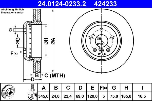 ATE 24.0124-0233.2 - Kočioni disk www.molydon.hr