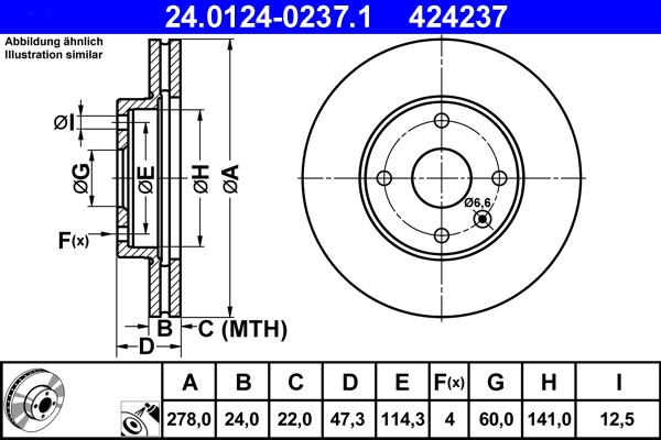 ATE 24.0124-0237.1 - Kočioni disk www.molydon.hr