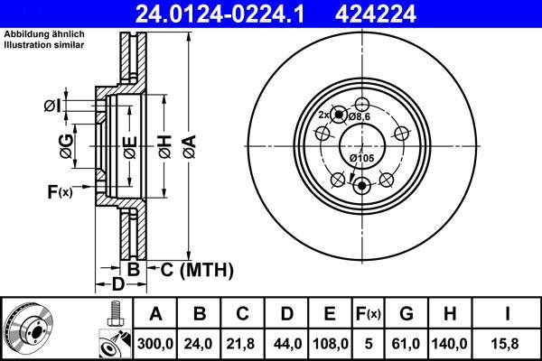 ATE 24.0124-0224.1 - Kočioni disk www.molydon.hr