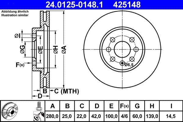 ATE 24.0125-0148.1 - Kočioni disk www.molydon.hr