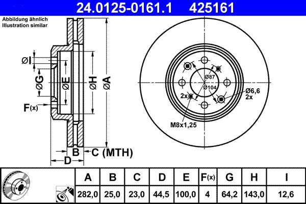 ATE 24.0125-0161.1 - Kočioni disk www.molydon.hr