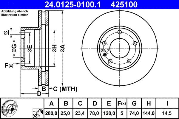 ATE 24.0125-0100.1 - Kočioni disk www.molydon.hr