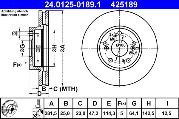 ATE 24.0125-0189.1 - Kočioni disk www.molydon.hr