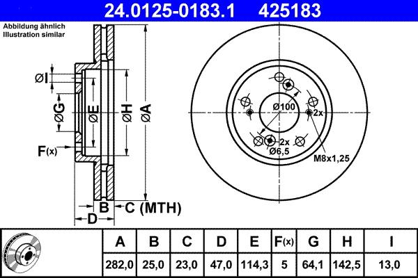 ATE 24.0125-0183.1 - Kočioni disk www.molydon.hr