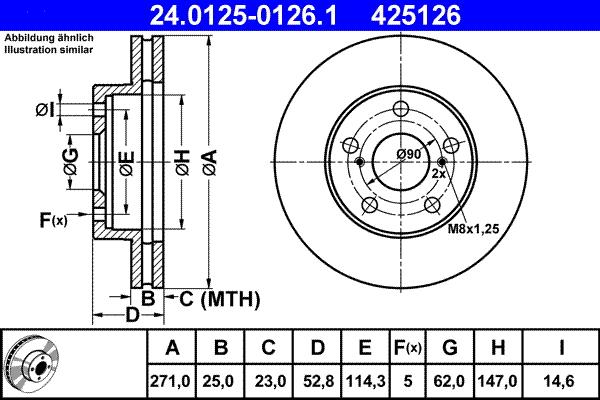 ATE 24.0125-0126.1 - Kočioni disk www.molydon.hr