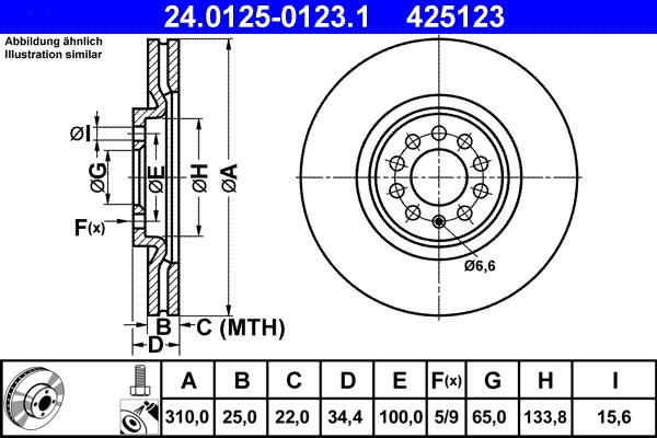 ATE 24.0125-0123.1 - Kočioni disk www.molydon.hr