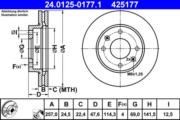 ATE 24.0125-0177.1 - Kočioni disk www.molydon.hr