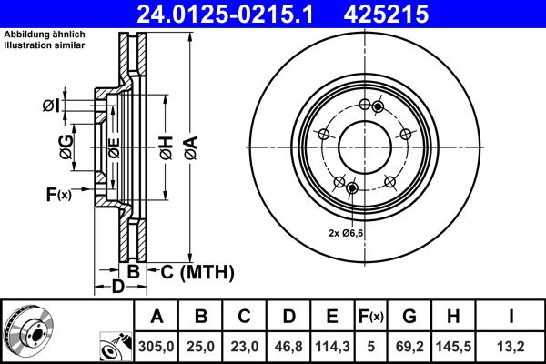 ATE 24.0125-0215.1 - Kočioni disk www.molydon.hr