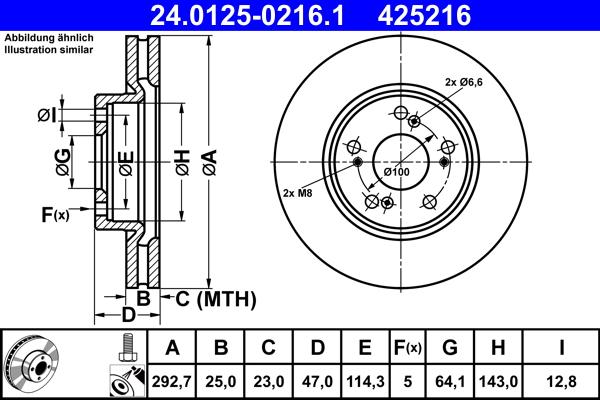 ATE 24.0125-0216.1 - Kočioni disk www.molydon.hr