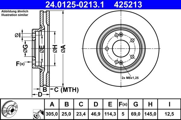 ATE 24.0125-0213.1 - Kočioni disk www.molydon.hr