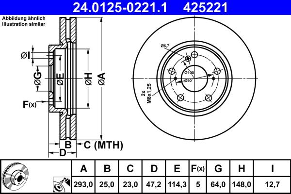 ATE 24.0125-0221.1 - Kočioni disk www.molydon.hr