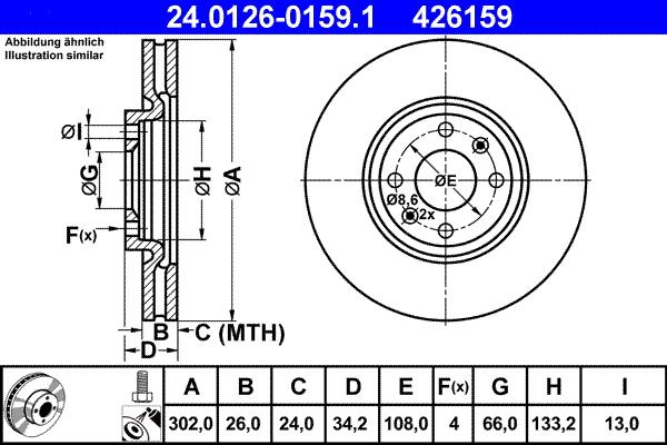 ATE 24.0126-0159.1 - Kočioni disk www.molydon.hr