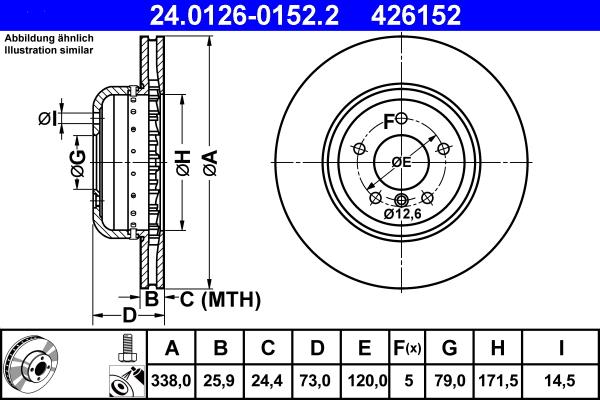 ATE 24.0126-0152.2 - Kočioni disk www.molydon.hr