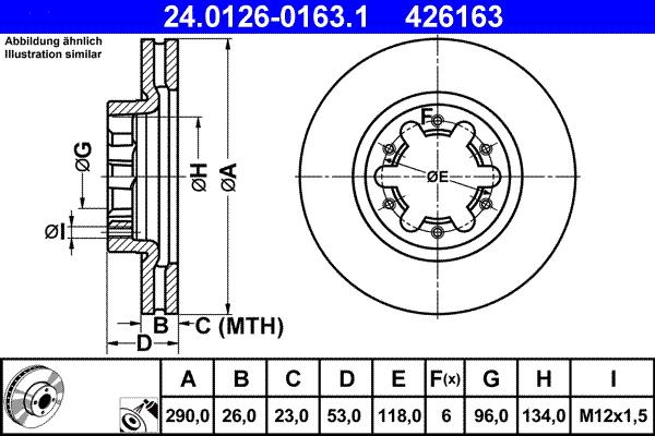 ATE 24.0126-0163.1 - Kočioni disk www.molydon.hr