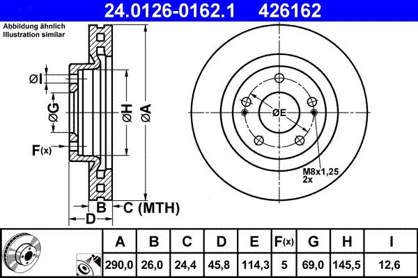 ATE 24.0126-0162.1 - Kočioni disk www.molydon.hr