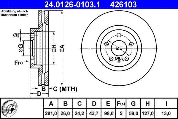 ATE 24.0126-0103.1 - Kočioni disk www.molydon.hr