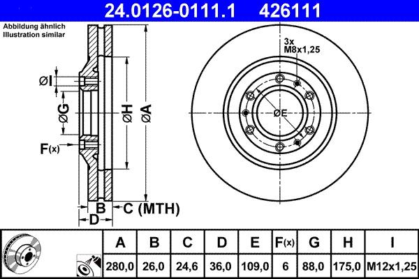 ATE 24.0126-0111.1 - Kočioni disk www.molydon.hr