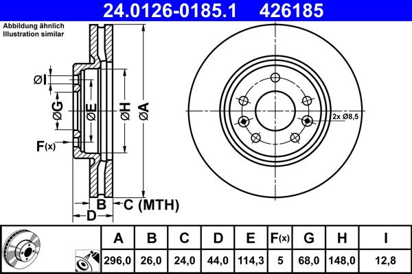 ATE 24.0126-0185.1 - Kočioni disk www.molydon.hr