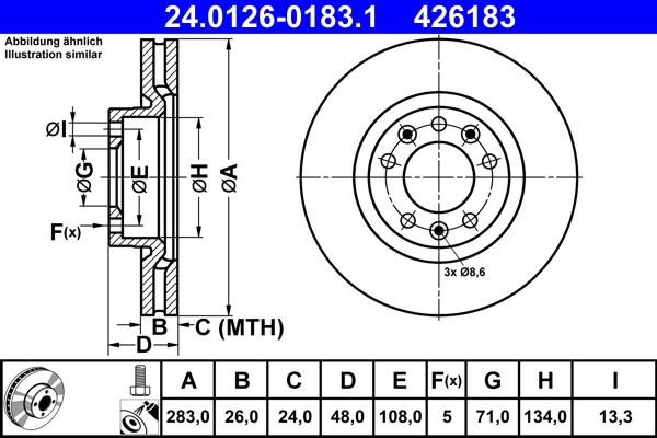 ATE 24.0126-0183.1 - Kočioni disk www.molydon.hr