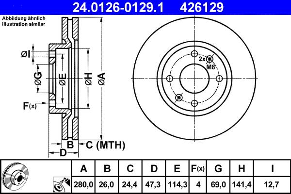 ATE 24.0126-0129.1 - Kočioni disk www.molydon.hr