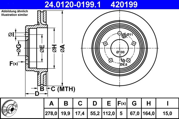 ATE 24.0120-0199.1 - Kočioni disk www.molydon.hr