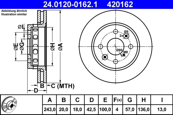 ATE 24.0120-0162.1 - Kočioni disk www.molydon.hr