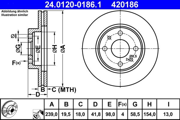 ATE 24.0120-0186.1 - Kočioni disk www.molydon.hr