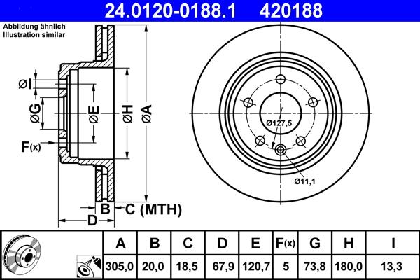 ATE 24.0120-0188.1 - Kočioni disk www.molydon.hr