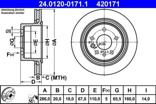 ATE 24.0120-0171.1 - Kočioni disk www.molydon.hr