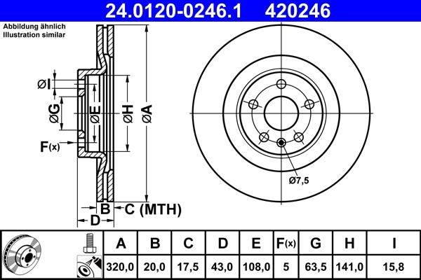 ATE 24.0120-0246.1 - Kočioni disk www.molydon.hr