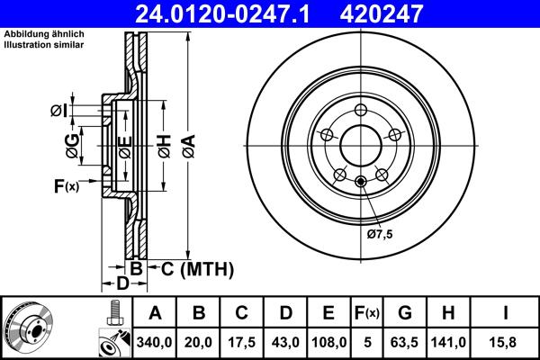 ATE 24.0120-0247.1 - Kočioni disk www.molydon.hr