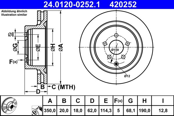 ATE 24.0120-0252.1 - Kočioni disk www.molydon.hr