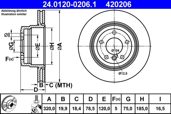 ATE 24.0120-0206.1 - Kočioni disk www.molydon.hr