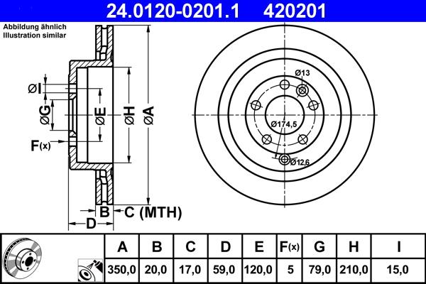 ATE 24.0120-0201.1 - Kočioni disk www.molydon.hr